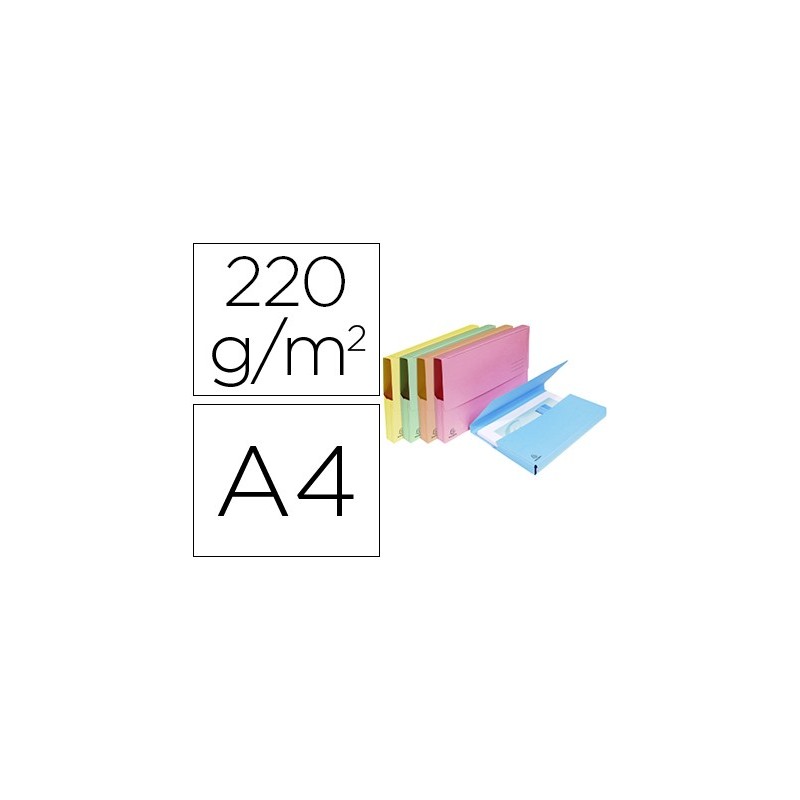 SUBCARPETA CARTULINA LUSTRADA CON BOLSA EXACOMPTA DIN A4 COLORES SURTIDOS 210 GR