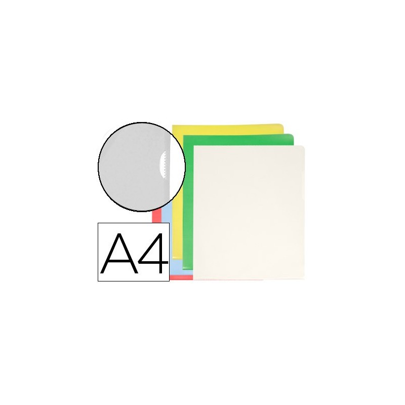 CARPETA DOSSIER UERO PLASTICO Q-CONNECT DIN A4 120 MICRAS COLORES SURTIDOS CAJA DE 100 UNIDADES