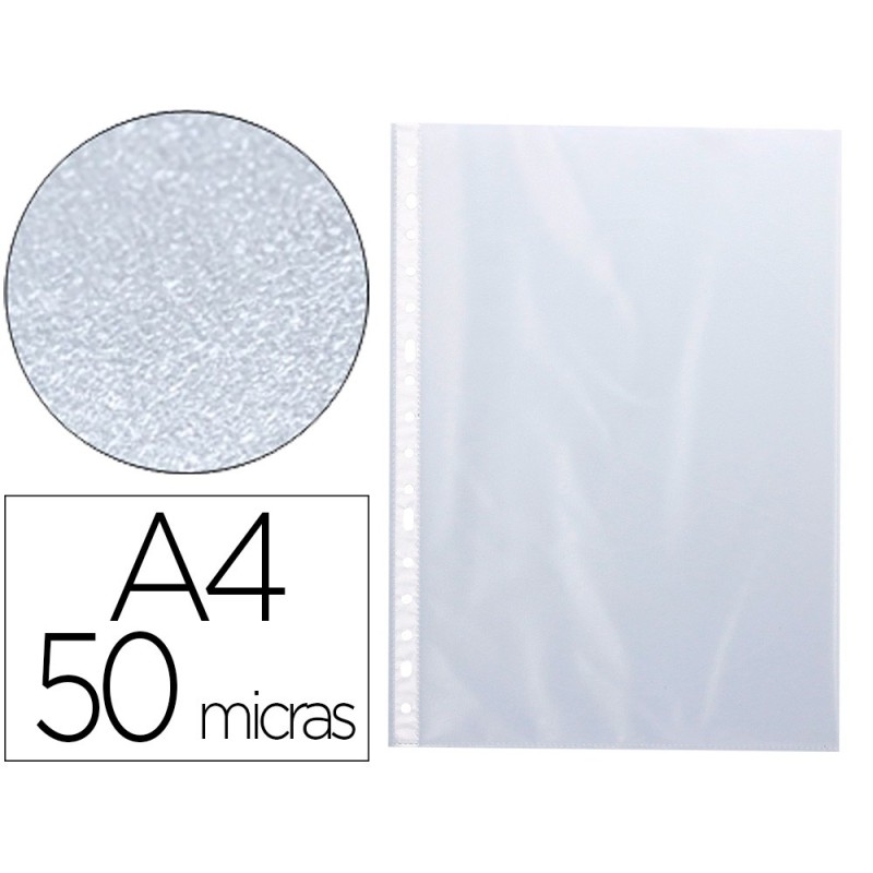 FUNDA MULTITALADRO Q-CONNECT DIN A4 50 MC PIEL DE NARANJA BOLSA DE 100 UNIDADES