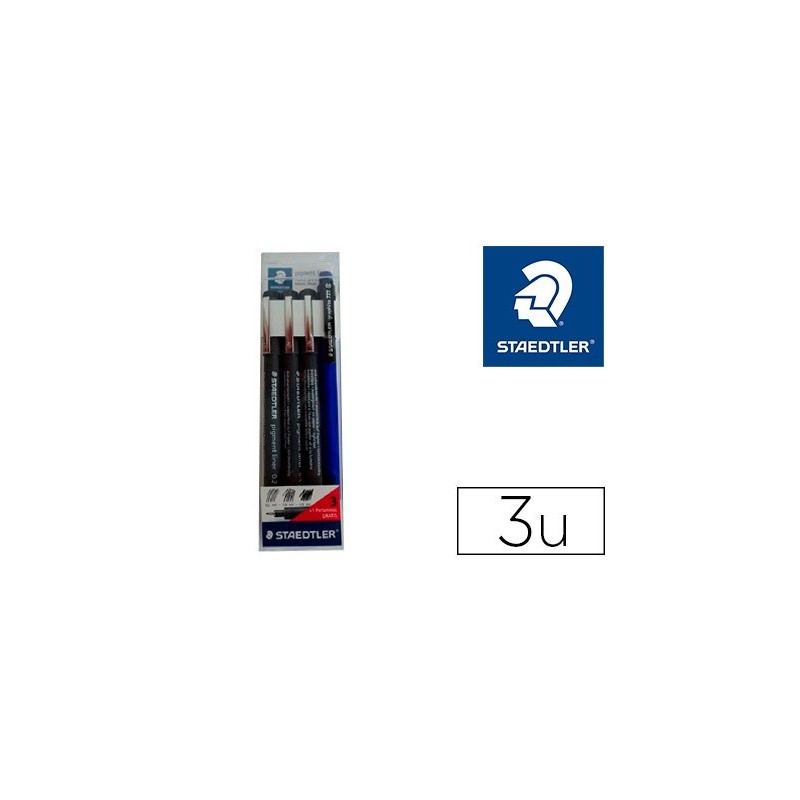 ROTULADOR STAEDTLER CALIBRADO MICROMETRICO NEGRO BOLSA DE 3 UNIDADES 0,2 -0,4- 0,8 MM + PORTAMINAS 777 REGALO
