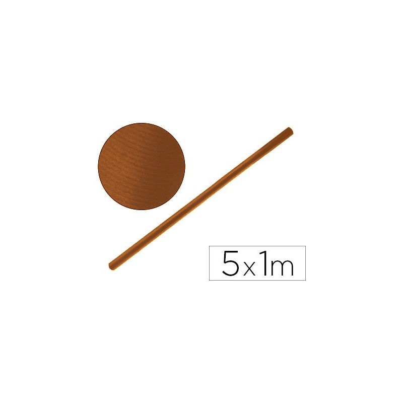 PAPEL KRAFT LIDERPAPEL MARRON FUERTE ROLLO 5X1 MT