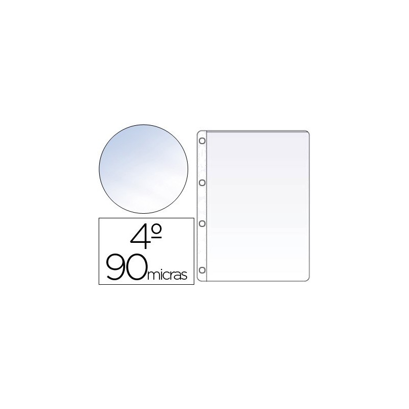 FUNDA CUATRO TALADROS SARO CUARTO 90 MC CRISTAL CAJA DE 100 UNIDADES
