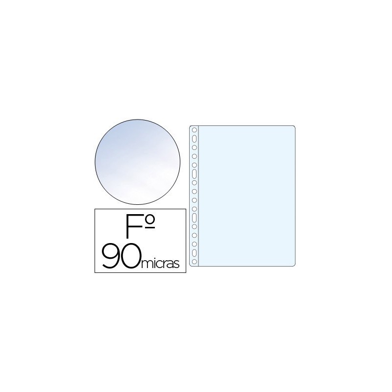 FUNDA MULTITALADRO SARO FOLIO 90 MC PVC CRISTAL CAJA DE 100 UNIDADES