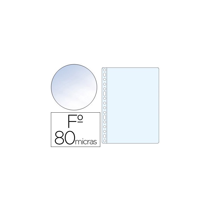 FUNDA MULTITALADRO ESSELTE FOLIO POLIPROPILENO 80 MC CRISTAL CAJA DE 100 UNIDADES