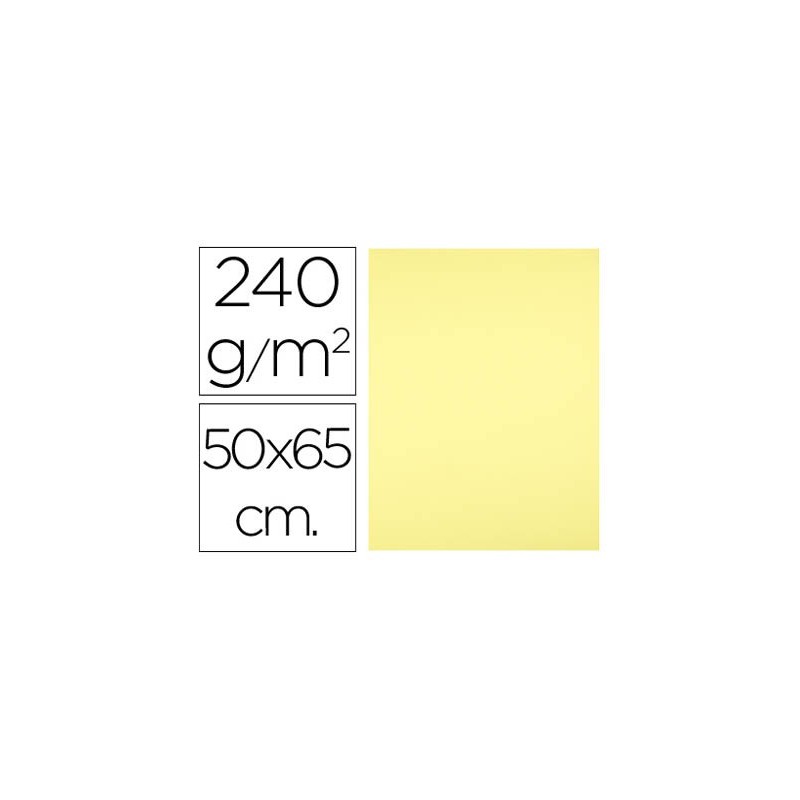 CARTULINA LIDERPAPEL 50X65 CM 240G/M2 AMARILLO MEDIO PAQUETE DE 25 UNIDADES