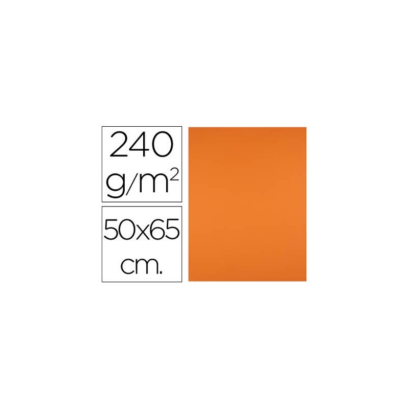 CARTULINA LIDERPAPEL 50X65 CM 240G/M2 NARANJA PAQUETE DE 25 UNIDADES
