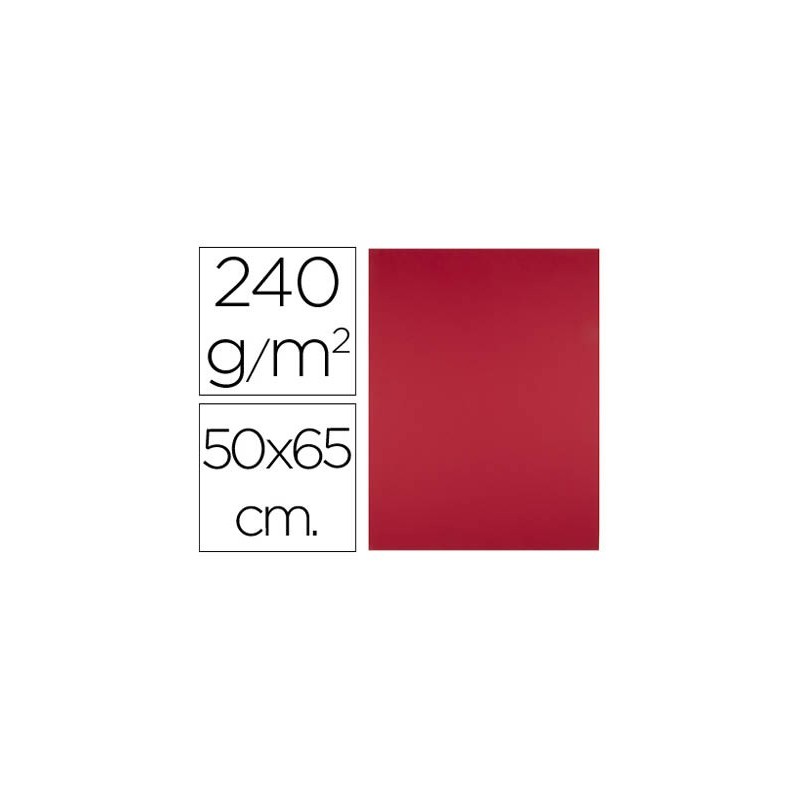 CARTULINA LIDERPAPEL 50X65 CM 240G/M2 ROJO NAVIDAD PAQUETE DE 25 UNIDADES