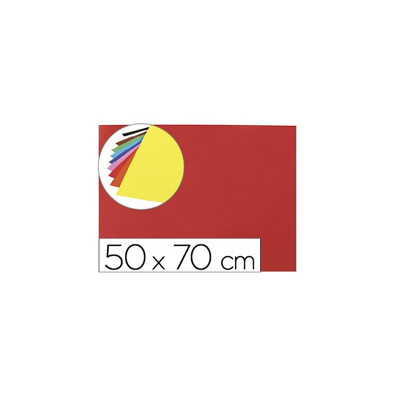 GOMA EVA ONDULADA LIDERPAPEL 50X70CM 2,2MM DE ESPESOR ROJO
