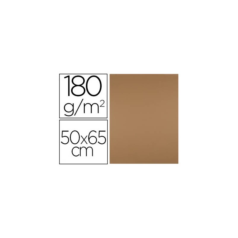 CARTULINA LIDERPAPEL 50X65 CM 180 GR MARRON ESCOLAR UNIDAD
