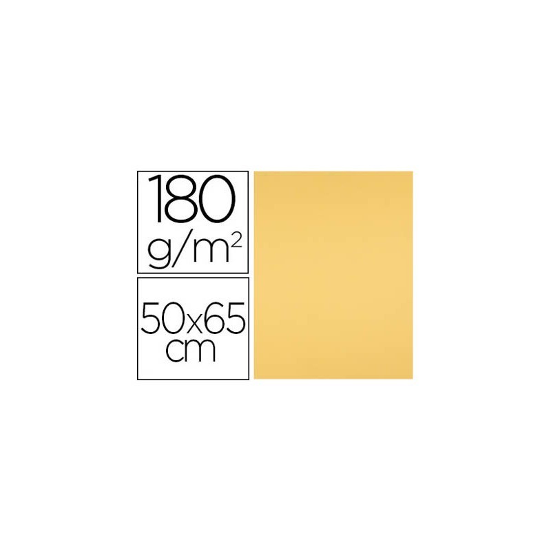 CARTULINA LIDERPAPEL 50X65 CM 180 GR ORO PAQUETE DE 25