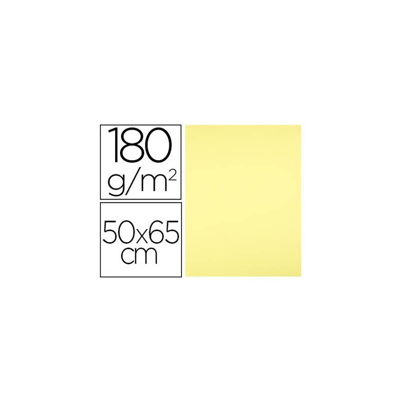 CARTULINA LIDERPAPEL 50X65 CM 180 GR AMARILLO MEDIO PAQUETE DE 25