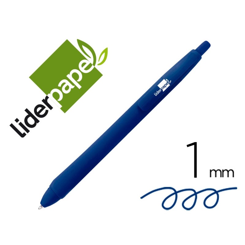 BOLIGRAFO LIDERPAPEL GUMMY TOUCH RETRACTIL 1,0 MM TINTA AZUL