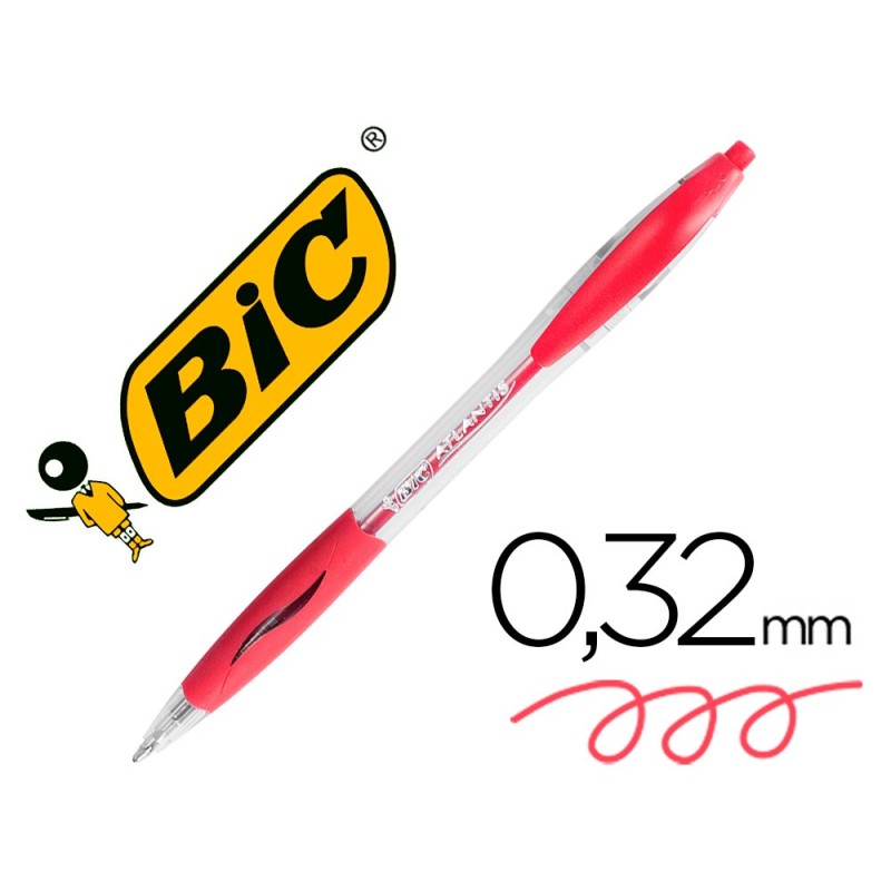 BOLIGRAFO BIC ATLANTIS ROJO RETRACTIL TINTA ACEITE PUNTA DE 1 MM