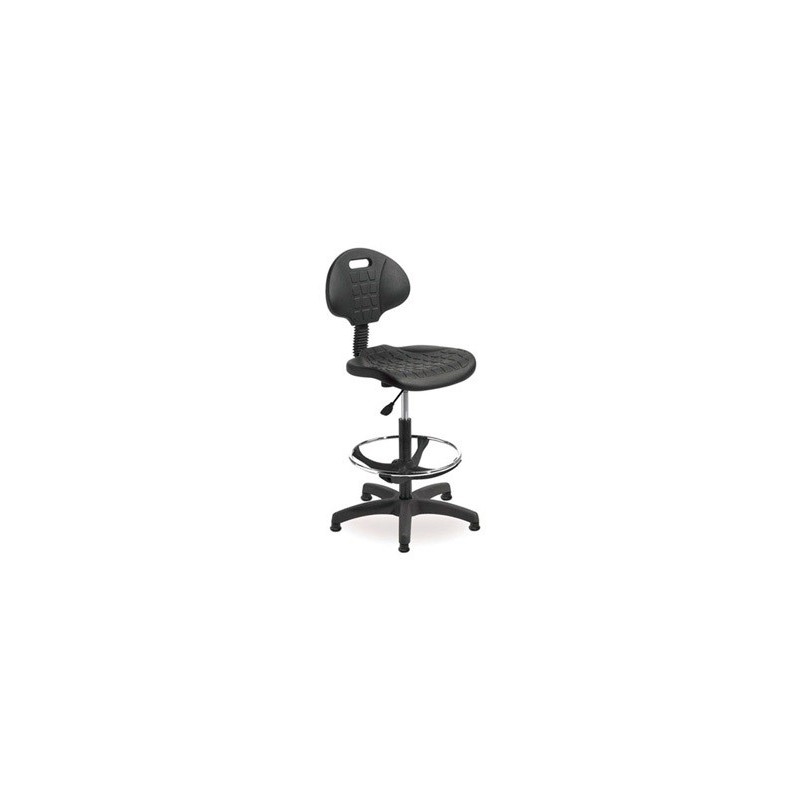 TABURETE CON RESPALDO ROCADA REGULABLE EN ALTURA CON ASIENTO Y RESPALDO EN POLIMERO CON TACOS