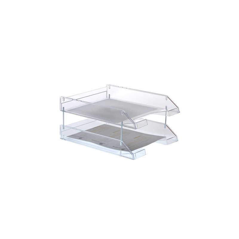 BANDEJA SOBREMESA ARCHIVO 2000 PLASTICO TRANSPARENTE CRISTAL 340X260X60 MM