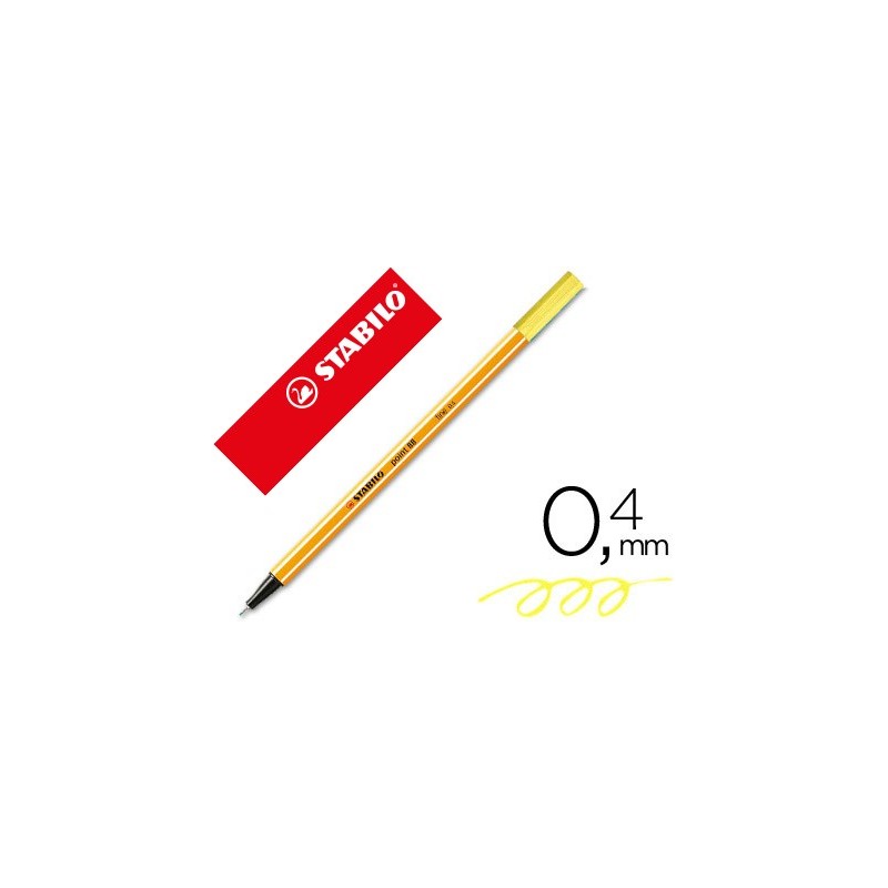 ROTULADOR STABILO PUNTA DE FIBRA POINT 88 AMARILLO NEON