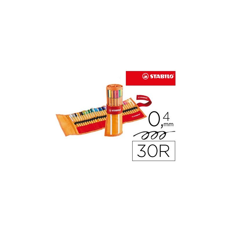 ROTULADOR STABILO PUNTA DE FIBRA POINT 88 ESTUCHE DE 30 UNIDADES SURTIDAS