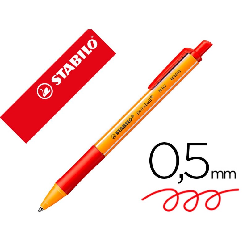 BOLIGRAFO STABILO POINTBALL 0,5 MM ROJO