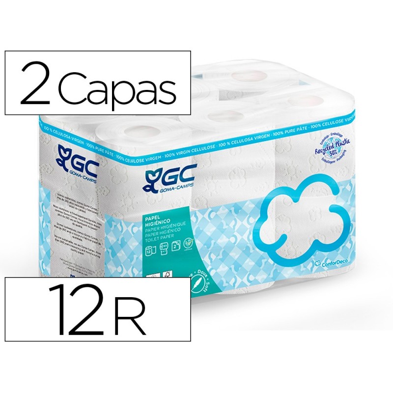 PAPEL HIGIENICO GC 2 CAPAS PAQUETE DE 12 ROLLOS