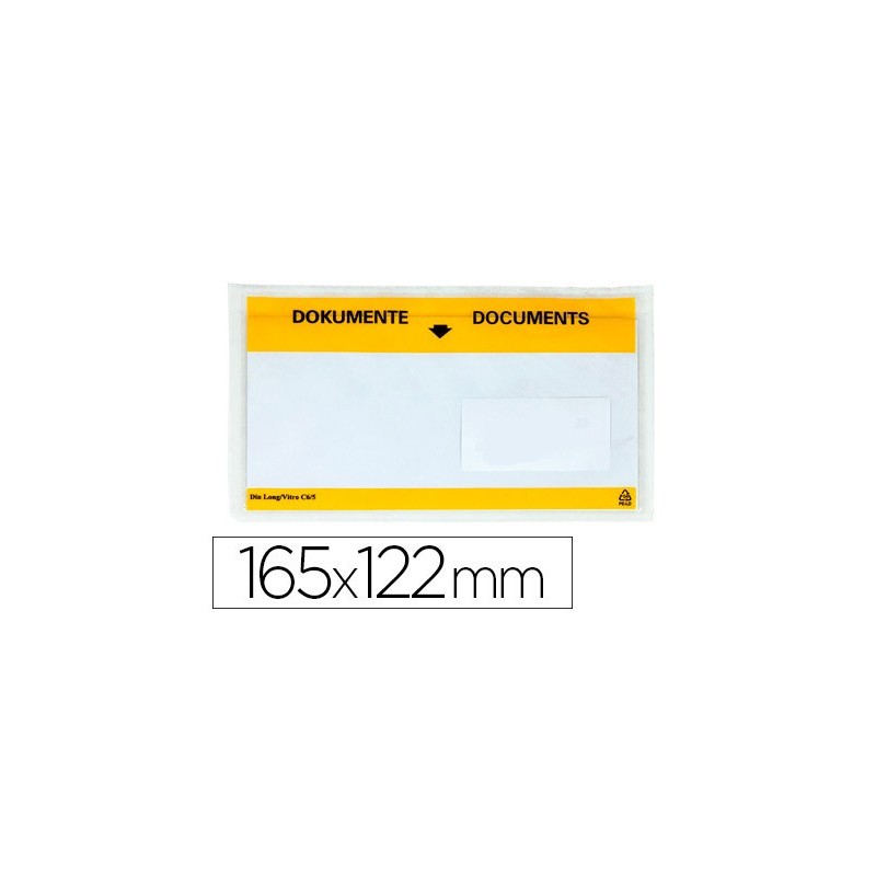 SOBRE AUTOADHESIVO Q-CONNECT PORTADOCUMENTOS MULTILINGUE 165X122 MM VENTANA TRANSPARENTE PAQUETE DE 100
