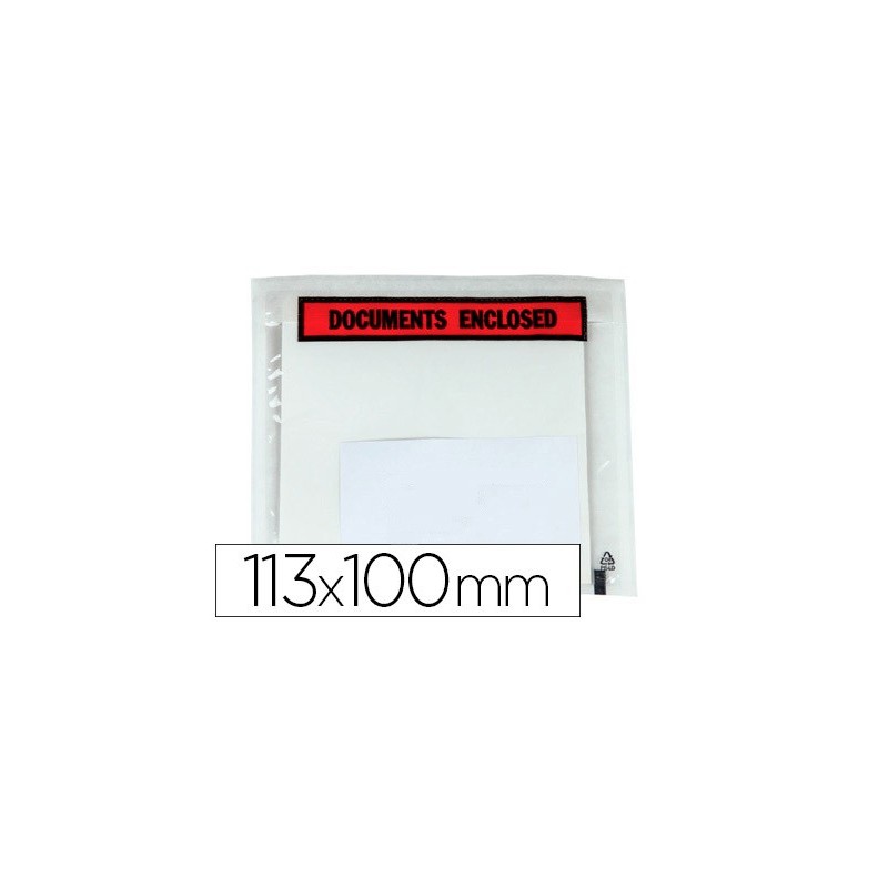 SOBRE AUTOADHESIVO Q-CONNECT PORTADOCUMENTOS MULTILINGUE 113X100 MM SIN VENTANA -PAQUETE DE 100 UNIDADES