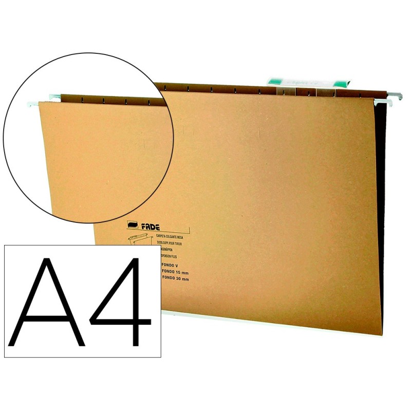 CARPETA COLGANTE FADE DIN A4 VISOR SUPERIOR KRAFT ECO