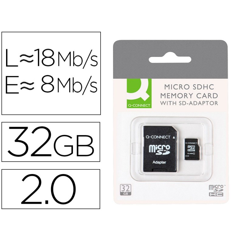 MEMORIA SD MICRO Q-CONNECT FLASH 32 GB CLASE 6 CON ADAPTADOR