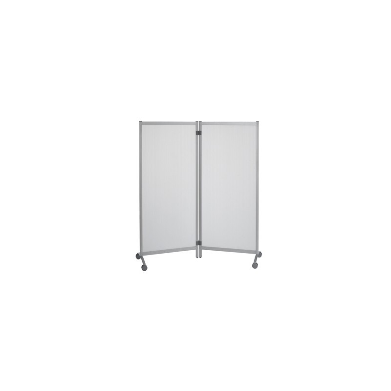 MAMPARA SEPARADORA DE POLIPROP ILENO TRANSLUCIDO CON RUEDAS 2 HOJAS