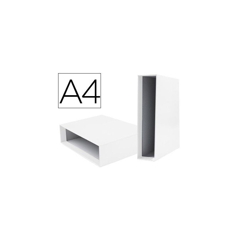 CAJA ARCHIVADOR LIDERPAPEL DE PALANCA CARTON DIN-A4 DOCUMENTA LOMO 82MM COLOR BLANCA