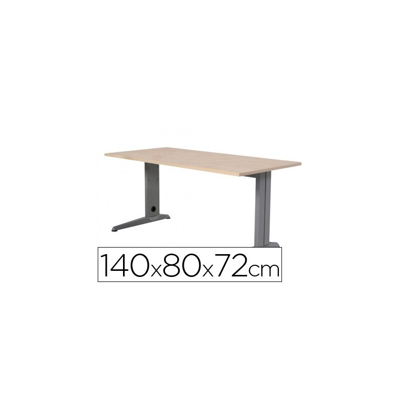 MESA DE OFICINA ROCADA METAL 2001AC01 ALUMINIO /HAYA 140X80 CM