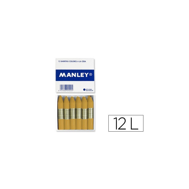 LAPICES CERA MANLEY UNICOLOR OCRE MADERA N.64 CAJADE 12 UNIDADES