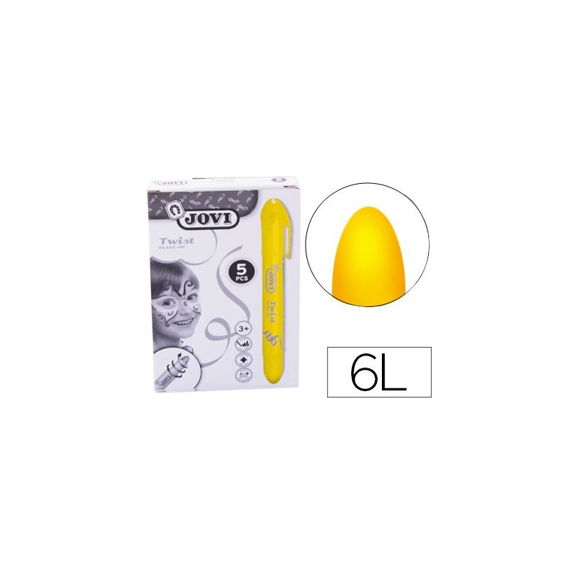 BARRA DE MAQUILLAJE JOVI TWIST MAKE-UP AMARILLO CAJA DE 5 UNIDADES