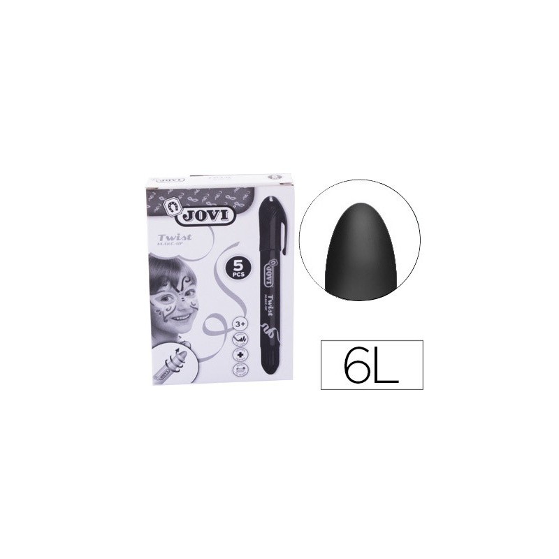 BARRA DE MAQUILLAJE JOVI TWIST MAKE-UP NEGRO CAJA DE 5 UNIDADES