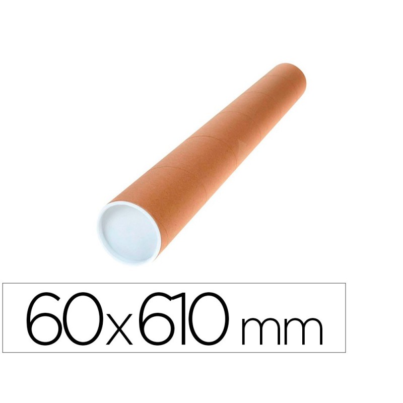 TUBO DE CARTON Q-CONNECT PORTADOCUMENTOS TAPA PLASTICO 60X640 MM