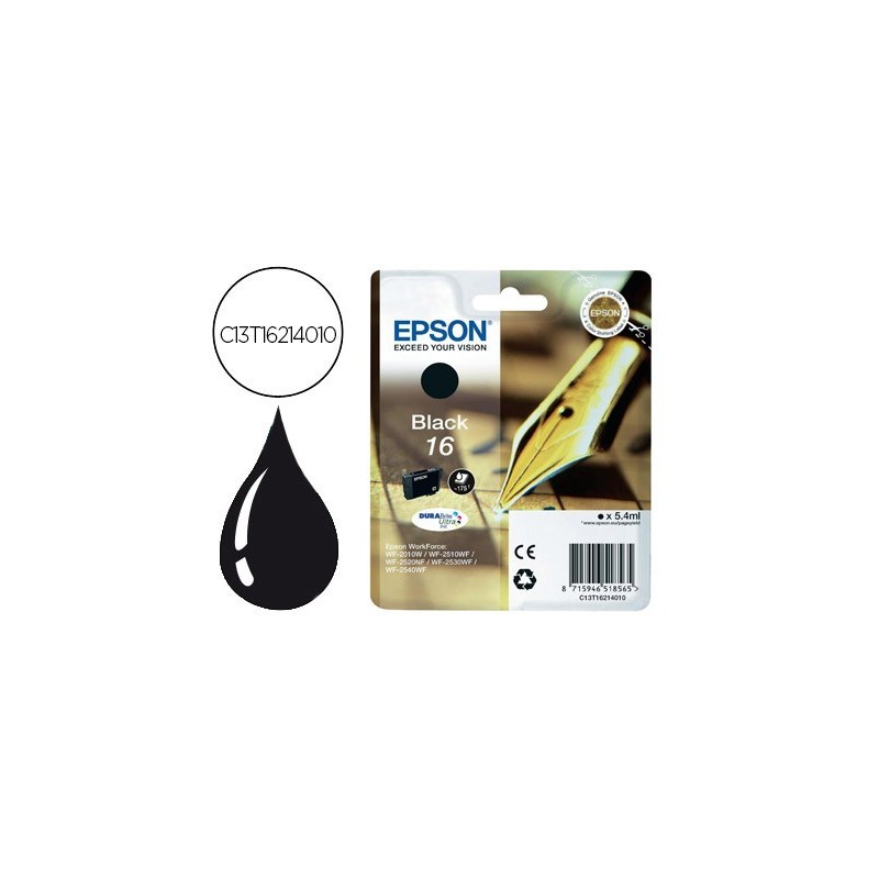 INK-JET EPSON 16 WF2010W WF2510WF WF2520NF WF2530WF WF2540WF NEGRO 175 PAG