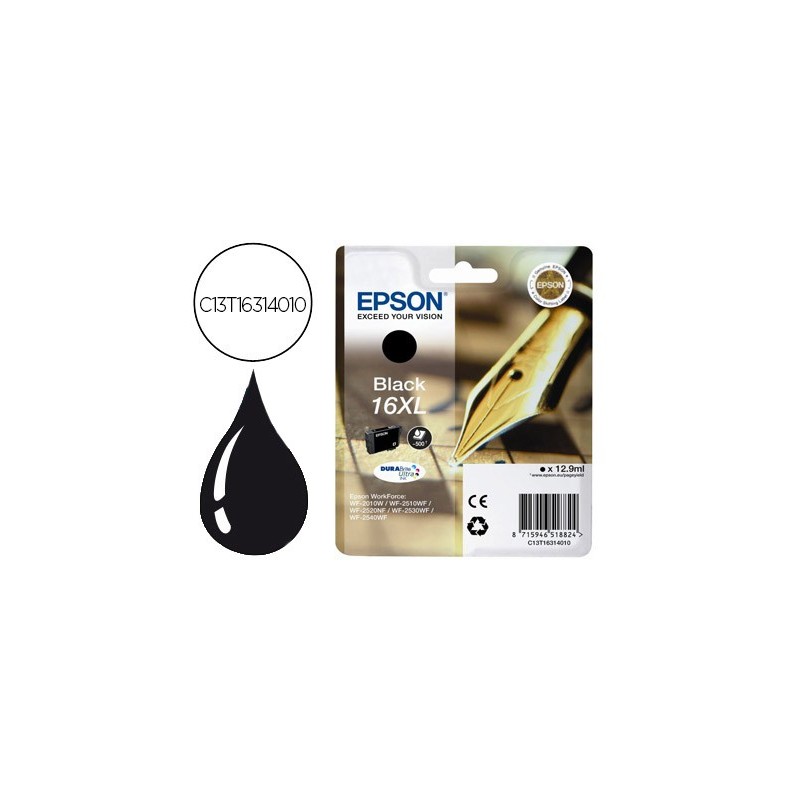 INK-JET EPSON 16XL WF2010W WF2510WF WF2520NF WF2530WF WF2540WF NEGRO 500 PAG