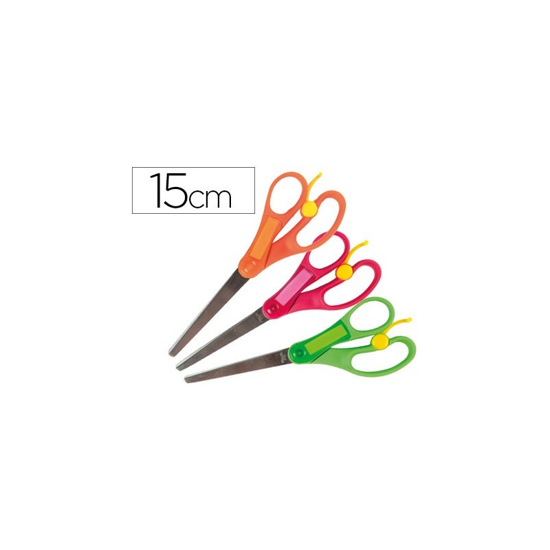 TIJERA ESCOLAR LIDERPAPEL 15 CM CON RESORTE PARA FACILITAR EL CORTE UNIDAD