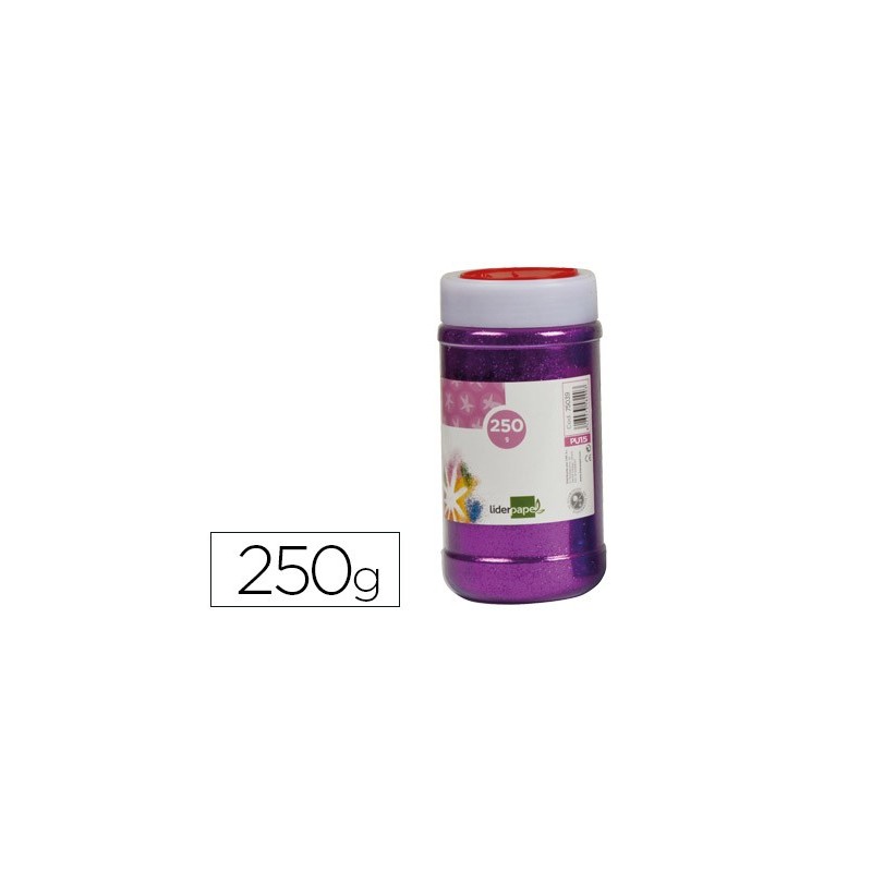 PURPURINA LIDERPAPEL FANTASIA COLOR VIOLETA METALIZADO BOTE DE 250 GR