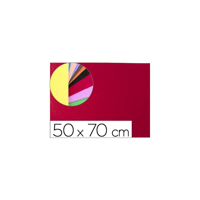 GOMA EVA LIDERPAPEL 50X70CM 60G/M2 ESPESOR 2MM TEXTURA TOALLA ROJO