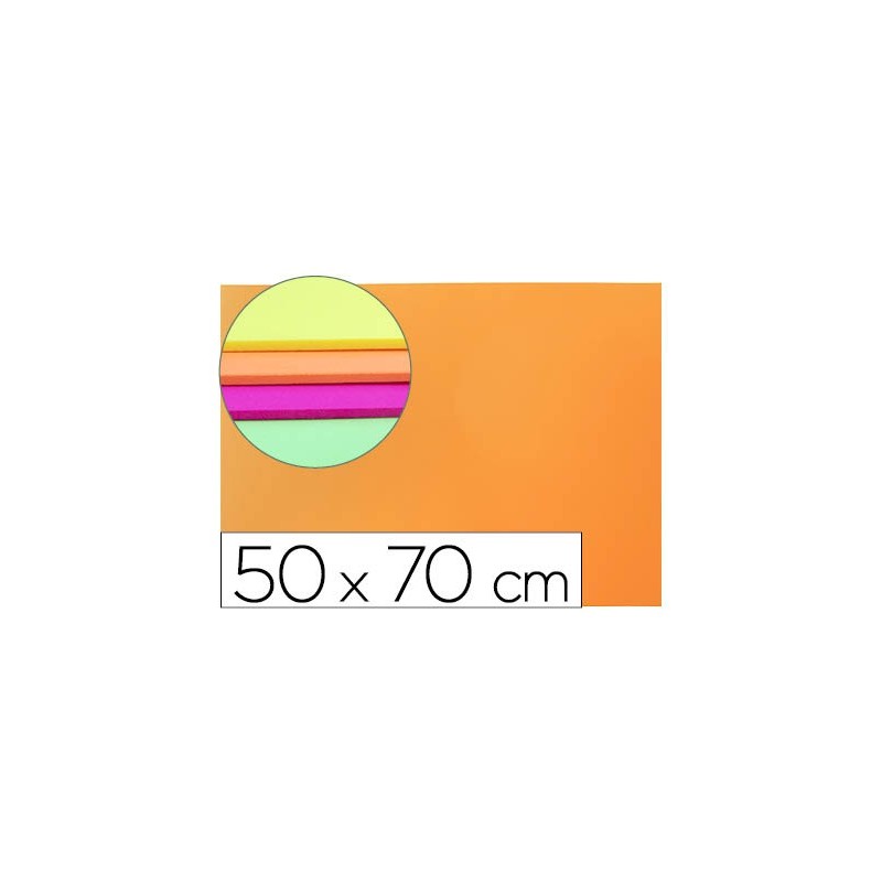 GOMA EVA LIDERPAPEL 50X70CM 60G/M2 ESPESOR 2MM FLUOR NARANJA