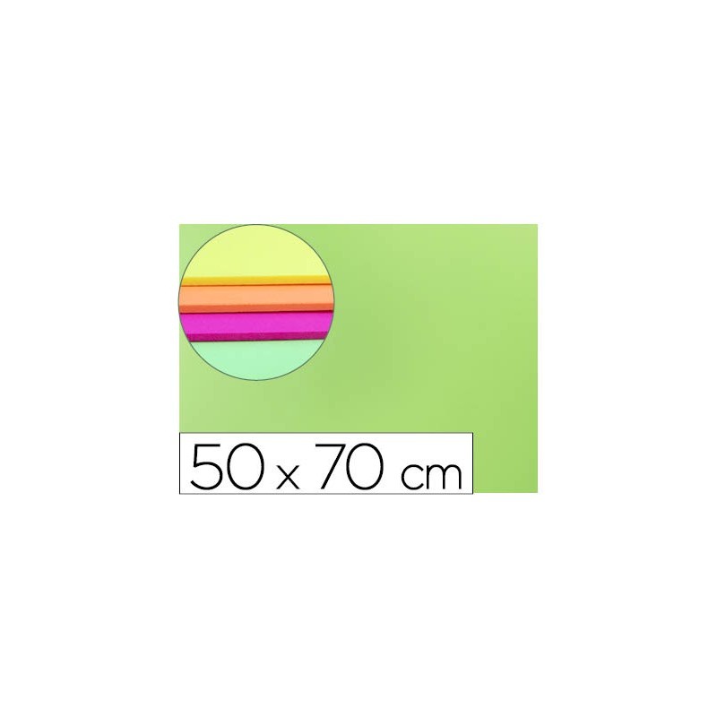GOMA EVA LIDERPAPEL 50X70CM 60G/M2 ESPESOR 2MM FLUOR VERDE