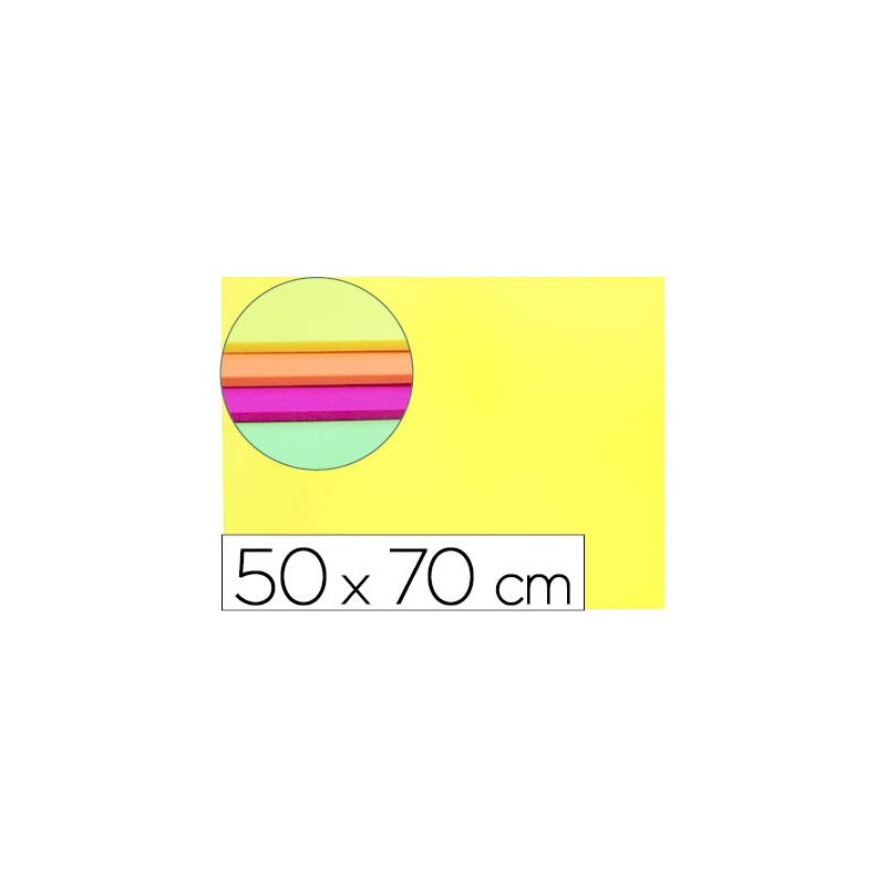 GOMA EVA LIDERPAPEL 50X70CM 60G/M2 ESPESOR 2MM FLUOR AMARILLO