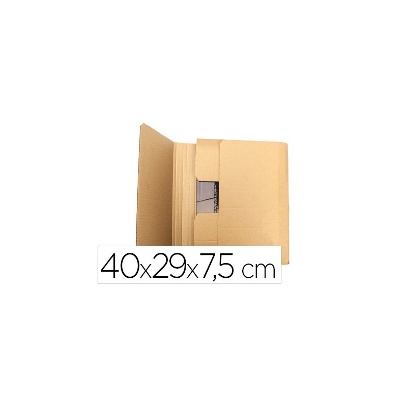 CAJA PARA EMBALAR Q-CONNECT LIBRO MEDIDAS 400X290X75 MM ESPESOR CARTON 3 MM
