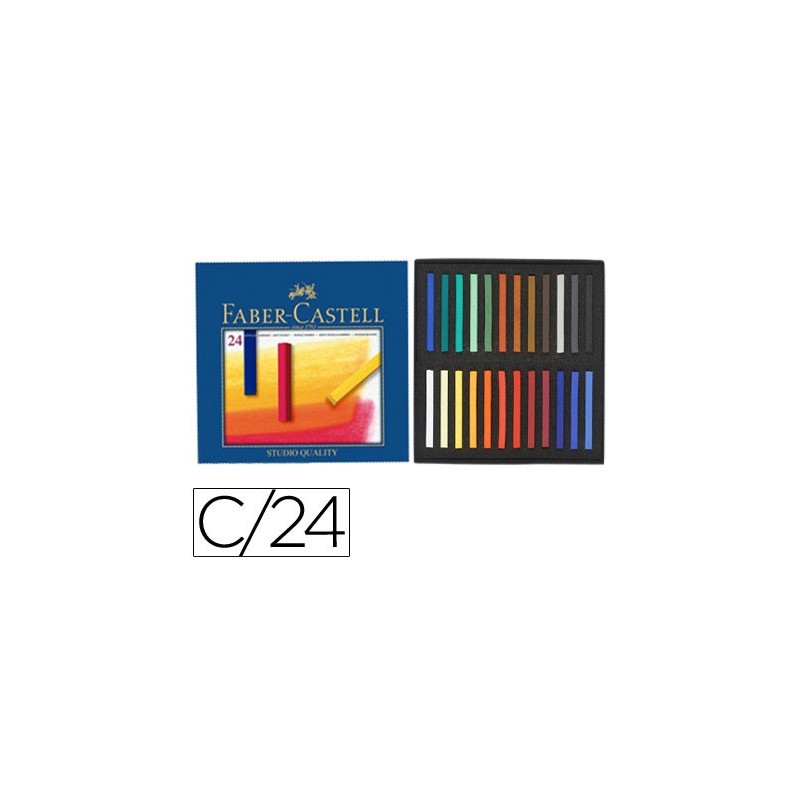 TIZA PASTEL FABER CASTELL ESTUCHE CARTON DE 24 UNIDADES COLORES SURTIDOS