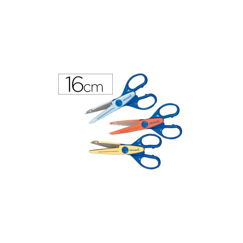 TIJERA ESCOLAR LIDERPAPEL CORTES EN ZIG-ZAG, ONDAS PEQUEAS Y ONDAS GRANDES UNIDAD