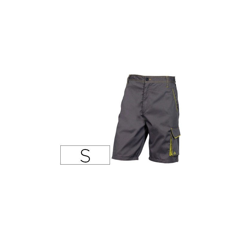 PANTALON DE TRABAJO DELTAPLUS BERMUDA CINTURA AJUSTABLE 5 BOLSILLOS COLOR GRIS VERDE TALLA S