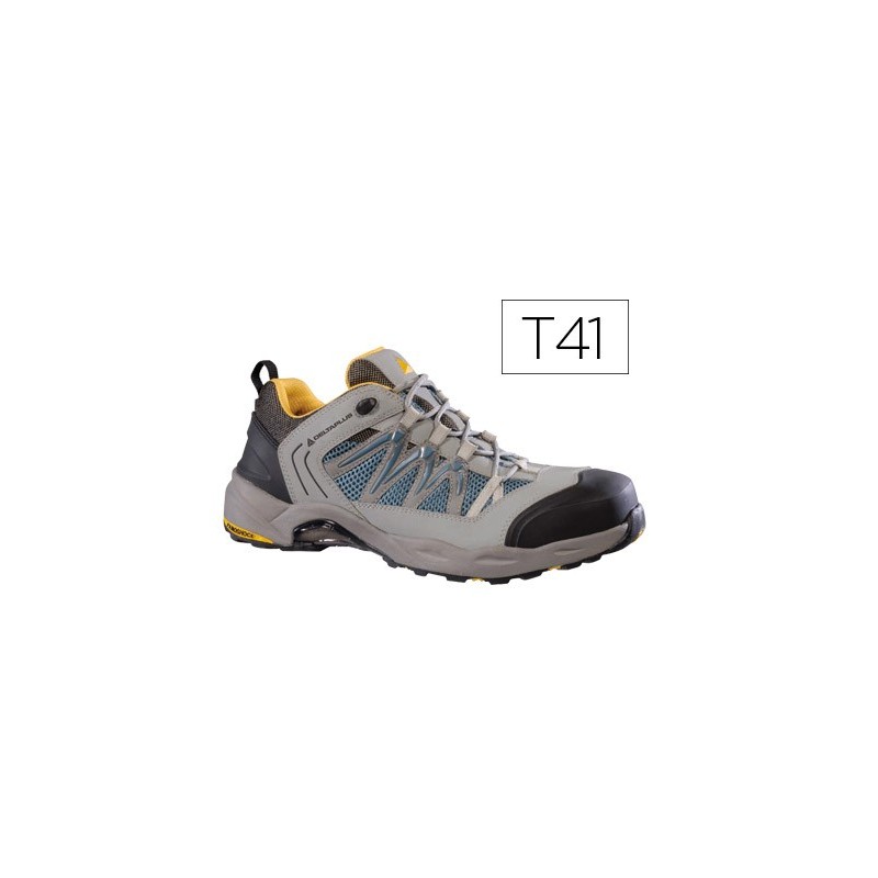 ZAPATOS DE SEGURIDAD DELTAPLUS TREK DE PIEL SERRAJE PUNTERA Y SUELA COMPOSITE GRIS TALLA 41