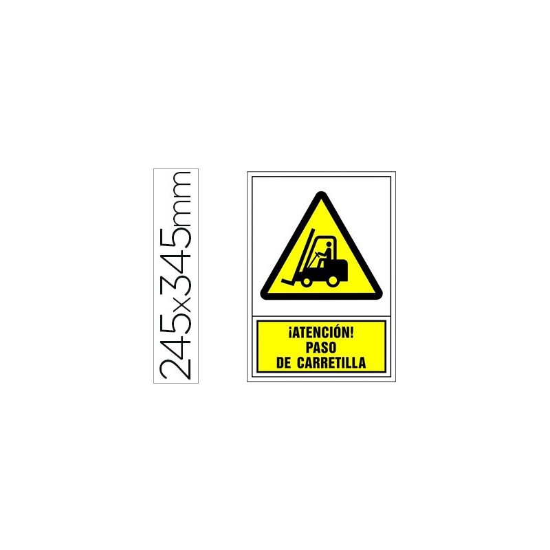 PICTOGRAMA SYSSA SEAL DE ADVERTENCIA ATENCION! PASO DE CARRETILLA EN PVC 245X345 MM