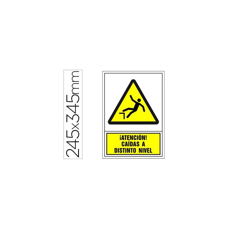 PICTOGRAMA SYSSA SEAL DE ADVERTENCIA ATENCION! CAIDAS A DISTINTO NIVEL EN PVC 245X345 MM