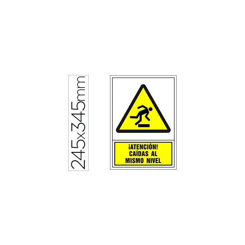 PICTOGRAMA SYSSA SEAL DE ADVERTENCIA ATENCION! CAIDAS AL MISMO NIVEL EN PVC 245X345 MM